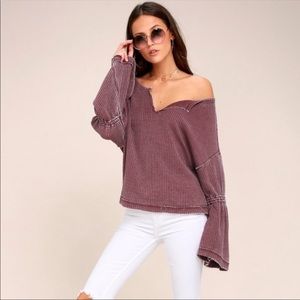 Free People We The Free Dahlia Flared Sleeve Thermal Top